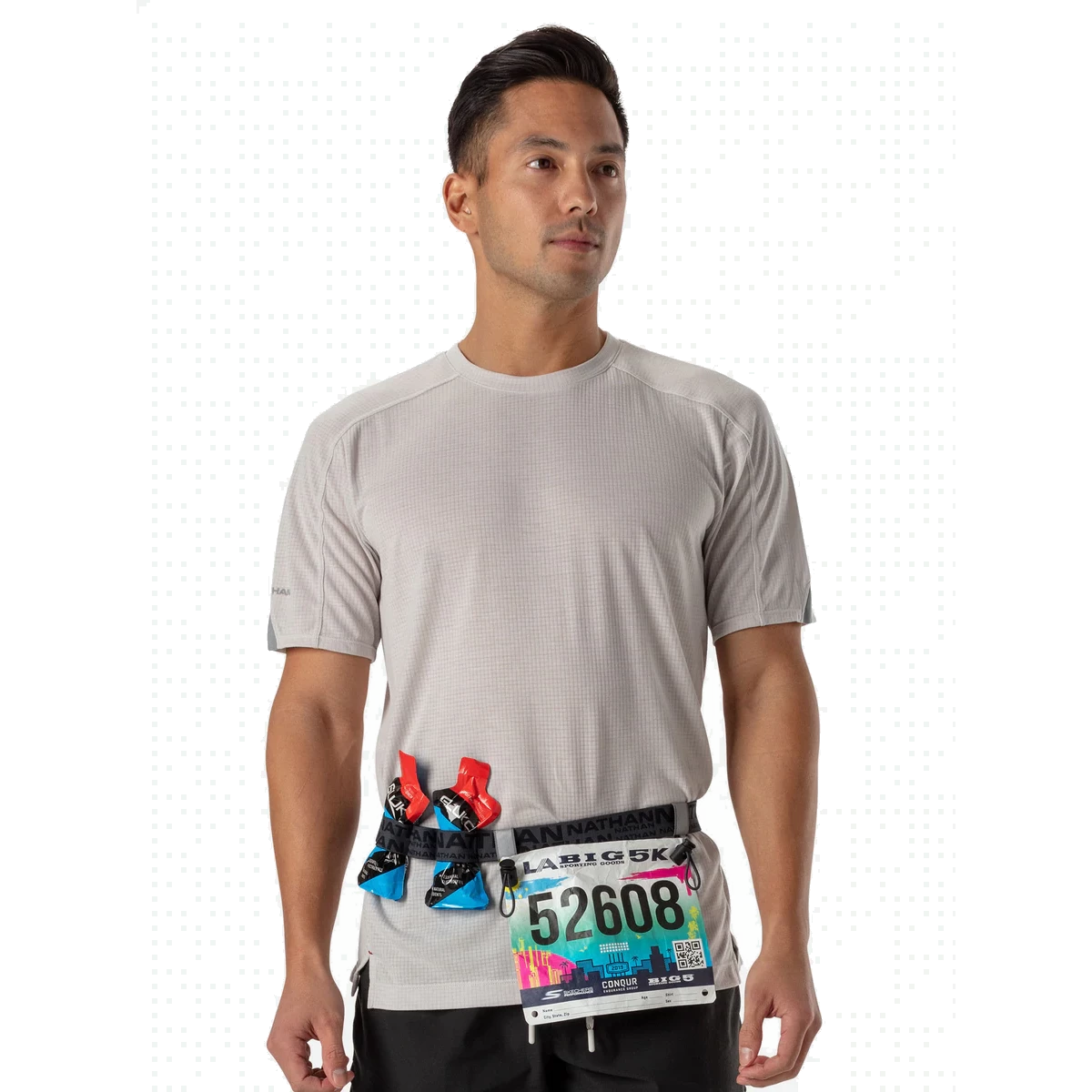 Nathan Race Number Nutrition Belt Nathan Race Number Nutrition Belt -Fit2Run Store NS10080 80017 RaceNumberNutritionBelt onBody