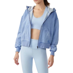 Free People Wild At Heart Zip Up Cropped Jacket