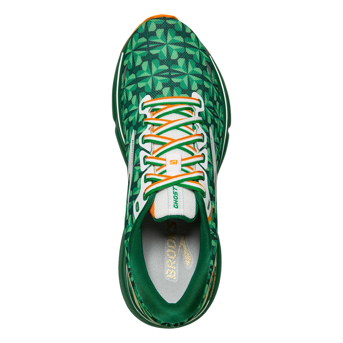 Brooks Ghost 15 Run Lucky Brooks Ghost 15 Run Lucky -Fit2Run Store w120380 green white orange 3
